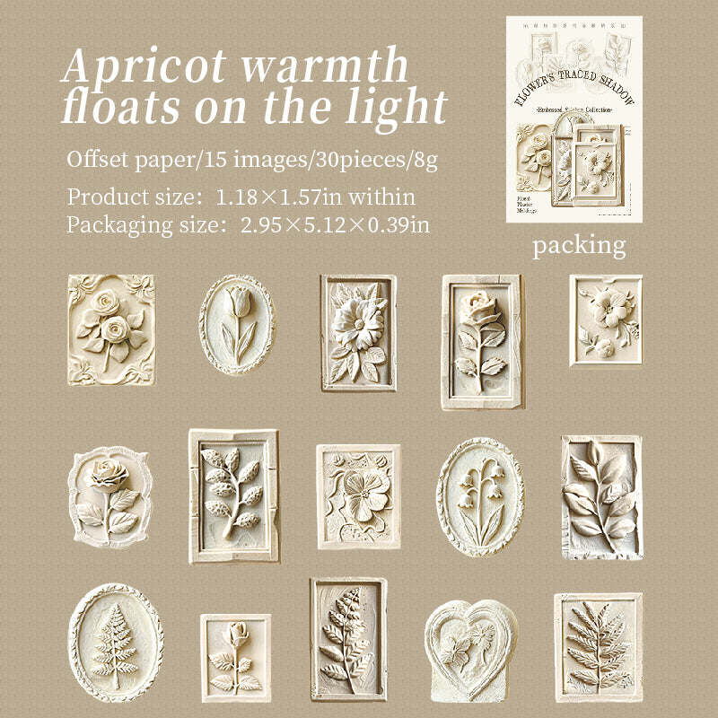 1229 3D Flowers sticker -30Pcs each pack