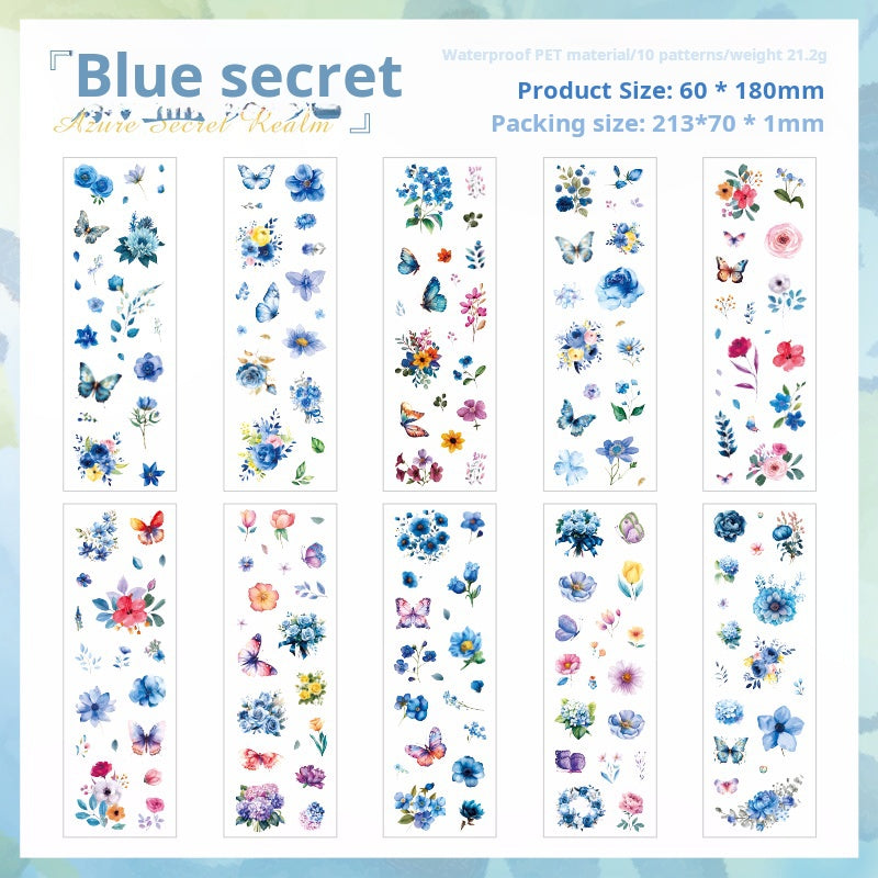 0619 Flower precut PET Sticker -10Pcs each pack
