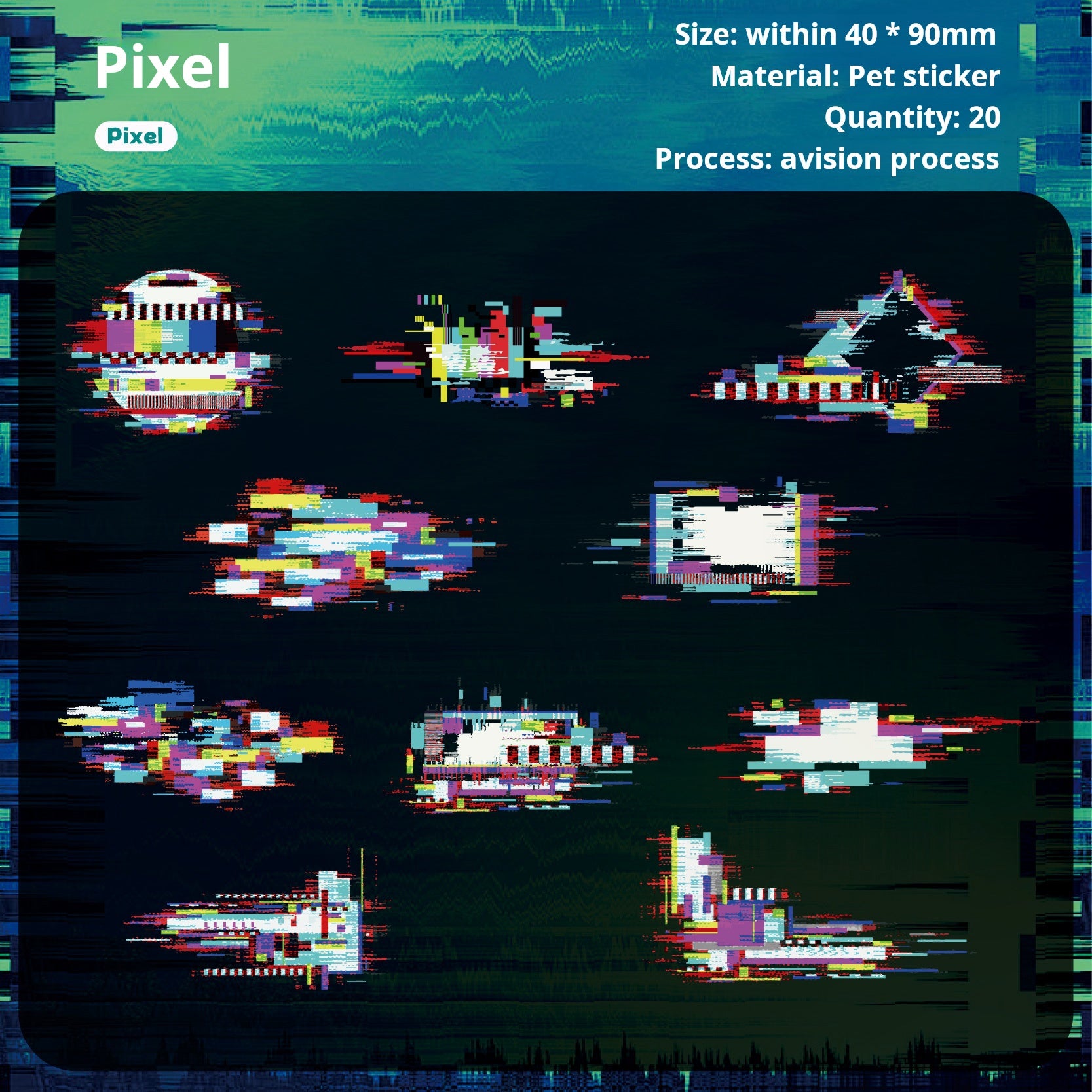 1231 Noise space PET sticker -20Pcs each pack