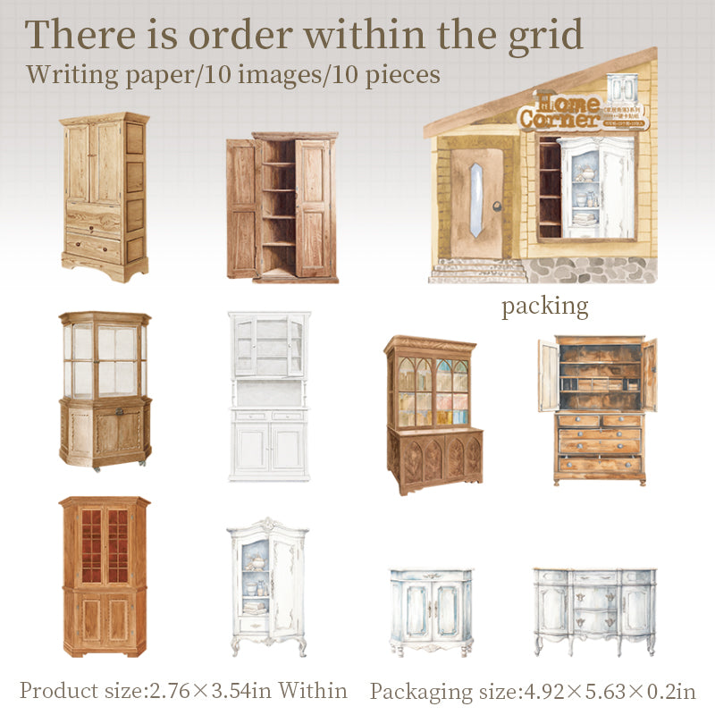 0615 Furniture cardstock sticker -10Pcs each pack