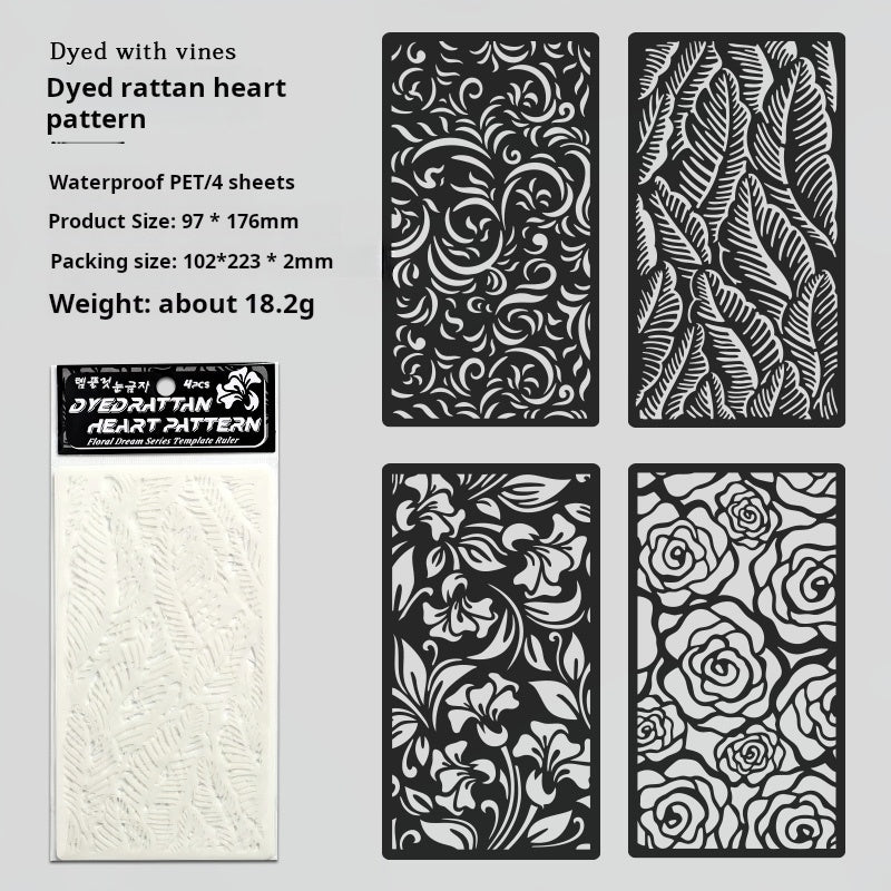 0523 Floral Dream stencil -4Pcs each pack