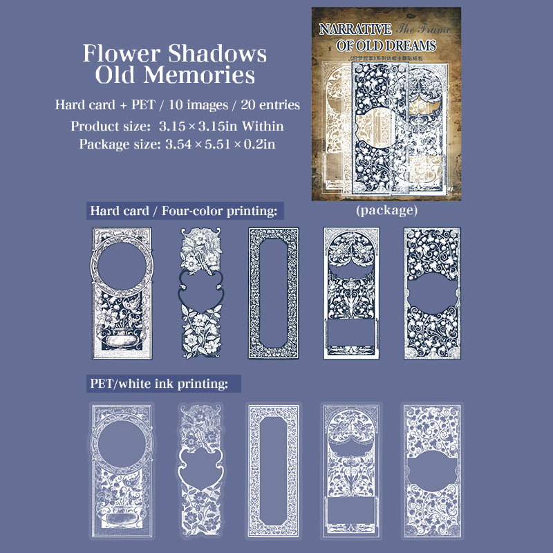 1205 Vintage frame cardstock & PET sticker -20Pcs each pack