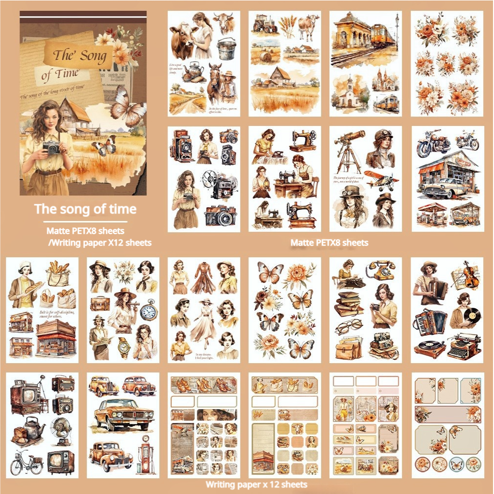 Time Sticker Book The song of time Sticker Book -20Pcs each pack – Goodiesforsoul