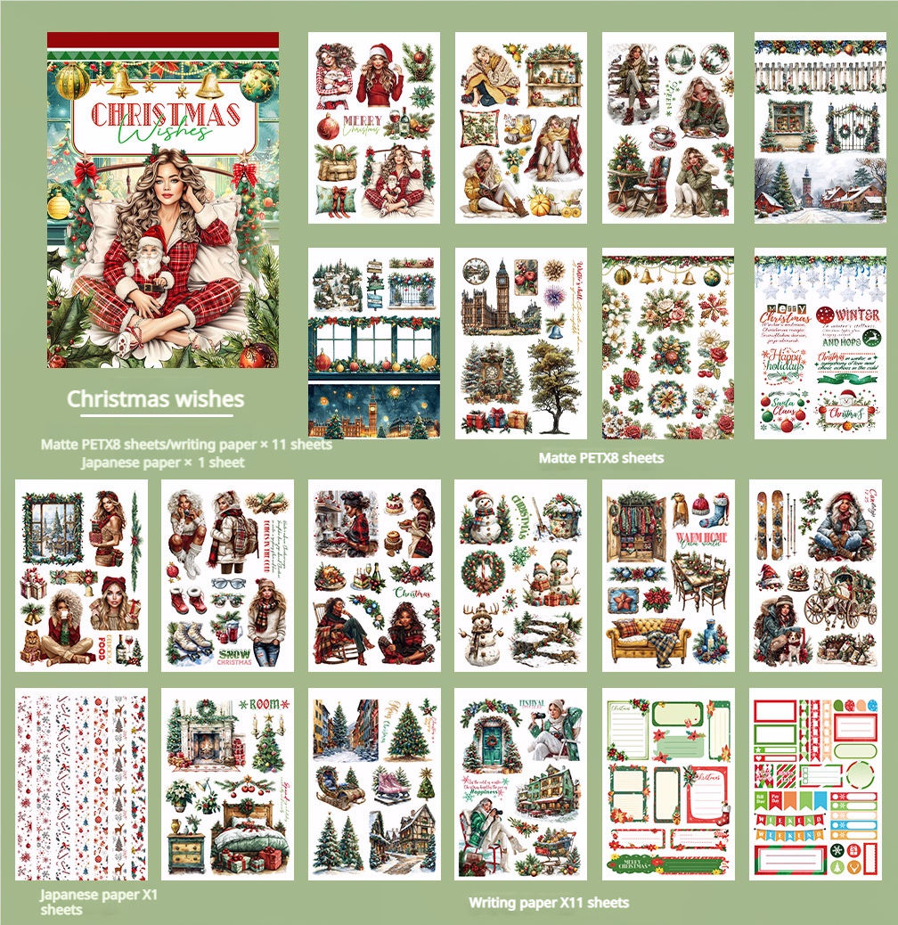 S-580- Christmas wishes Sticker Book -20Pcs each pack