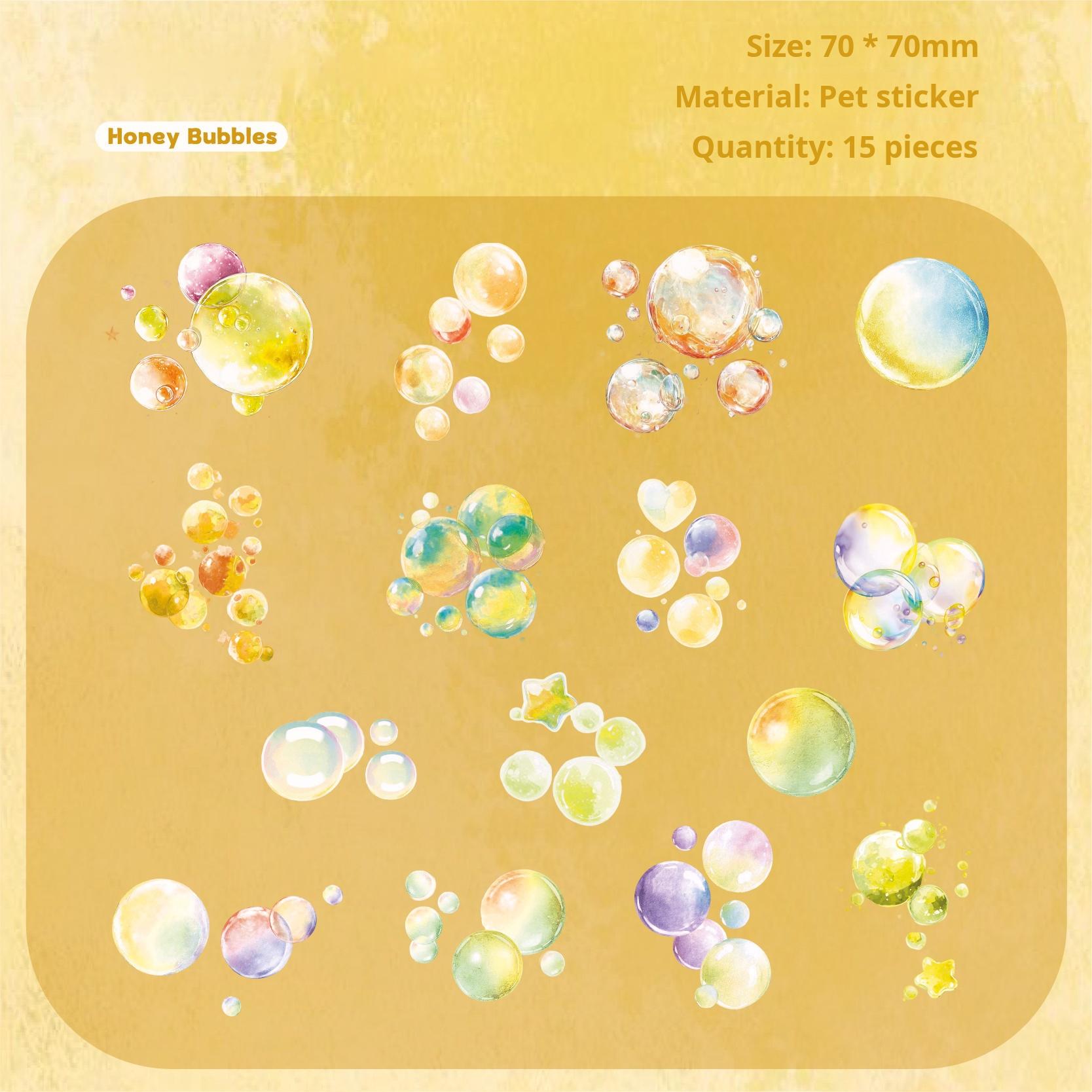 0813 Colorful bubbles PET Sticker -15Pcs each pack