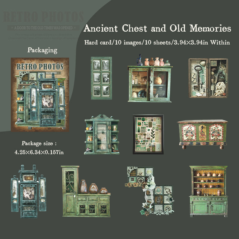 1126 Vintage cabinet cardstock sticker -10Pcs each pack