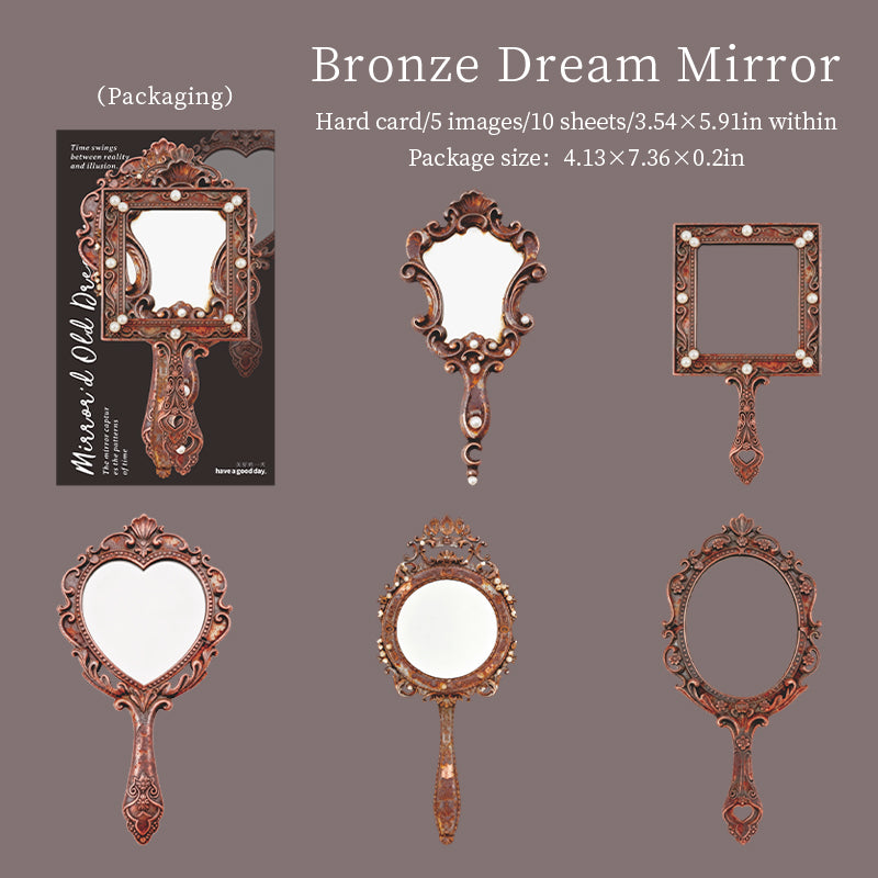 260316 Old Dreams in the Mirror cardstock Sticker -10Pcs each pack