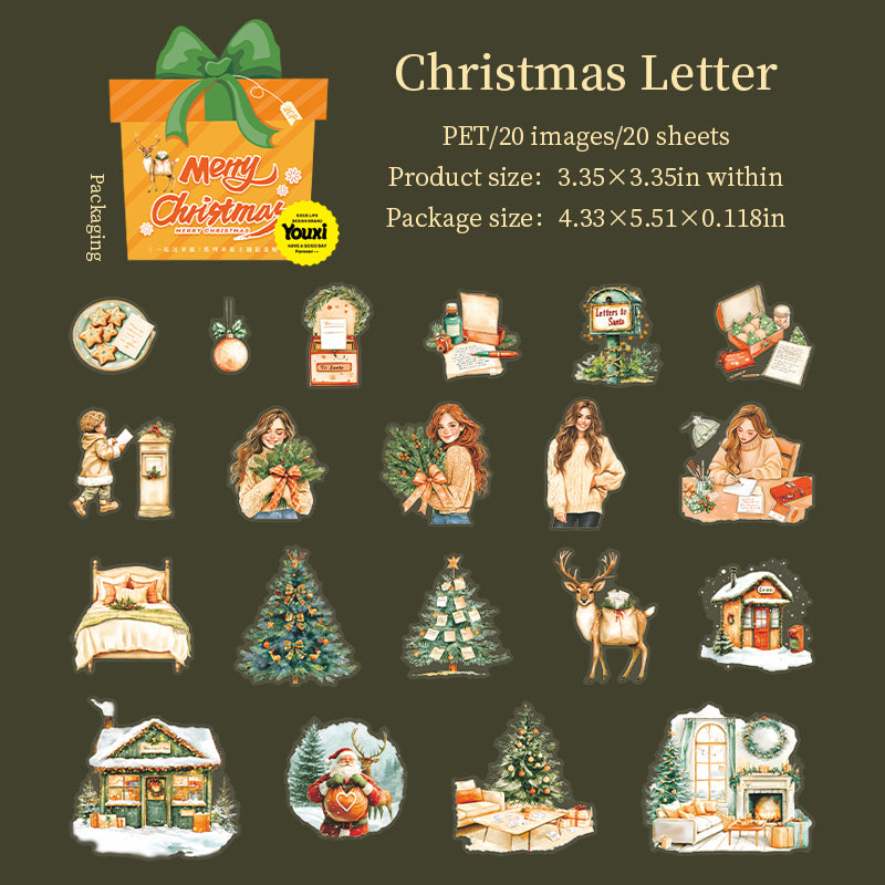 0820 Spend Christmas together PET Sticker -20Pcs each pack