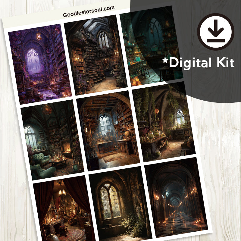 Realistic Magic Castle ATC Backgrounds – Printable Digital Download, 9 ...