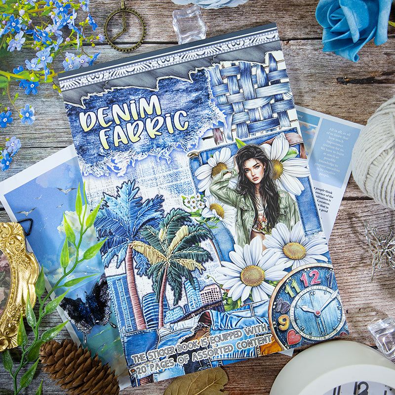 0520 Denim fabric Sticker Book -20Pcs each pack