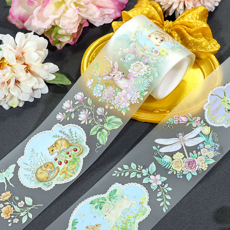 A Fairy Tale in the Flower Fields Shell Silver PET Tape (5cm x 2m)