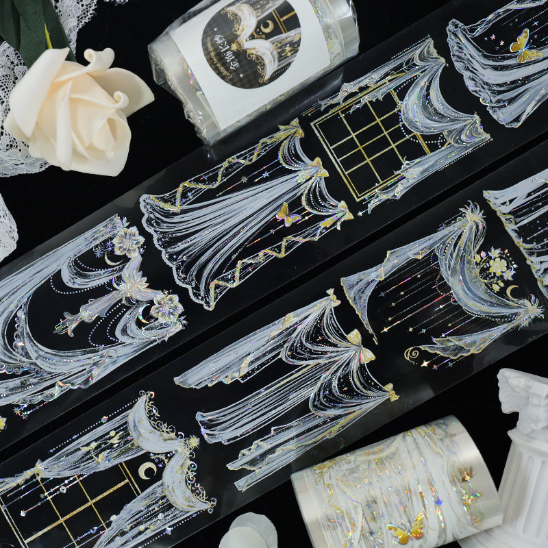 0702 T-274 Gold embellished long yarn PET tape -6cm*2m