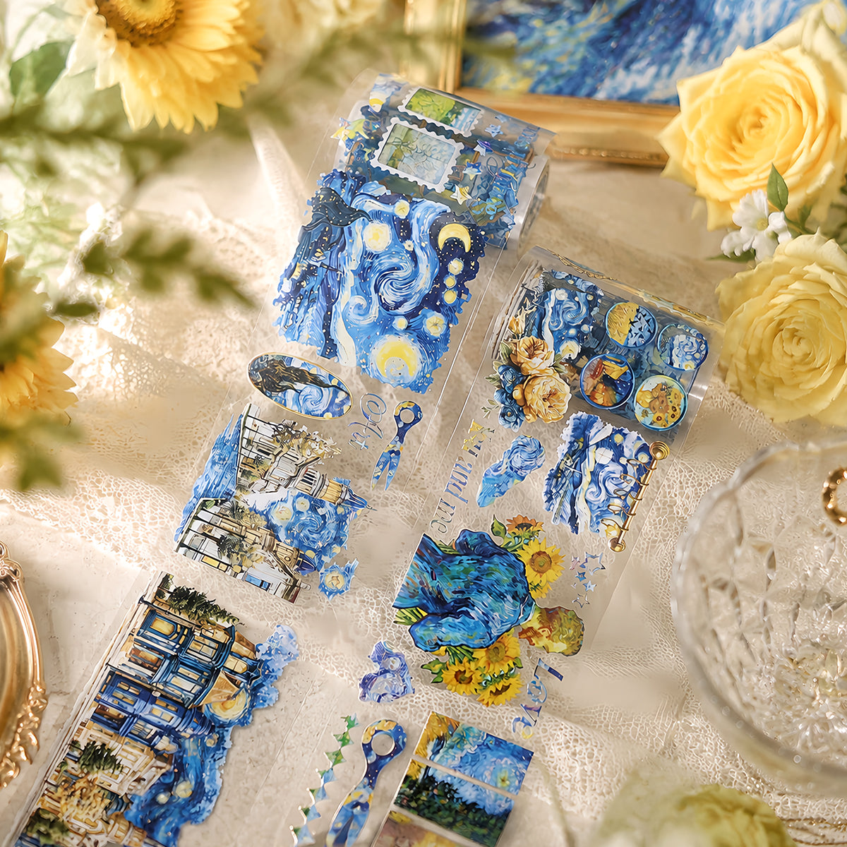 Starry Night Art Shell Silver PET Tape (7cm x 2m)