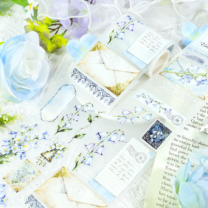 Blue and white vintage elegant Tape -7cm*2m