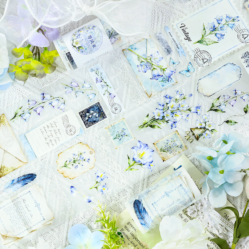 Blue and white vintage elegant Tape -7cm*2m