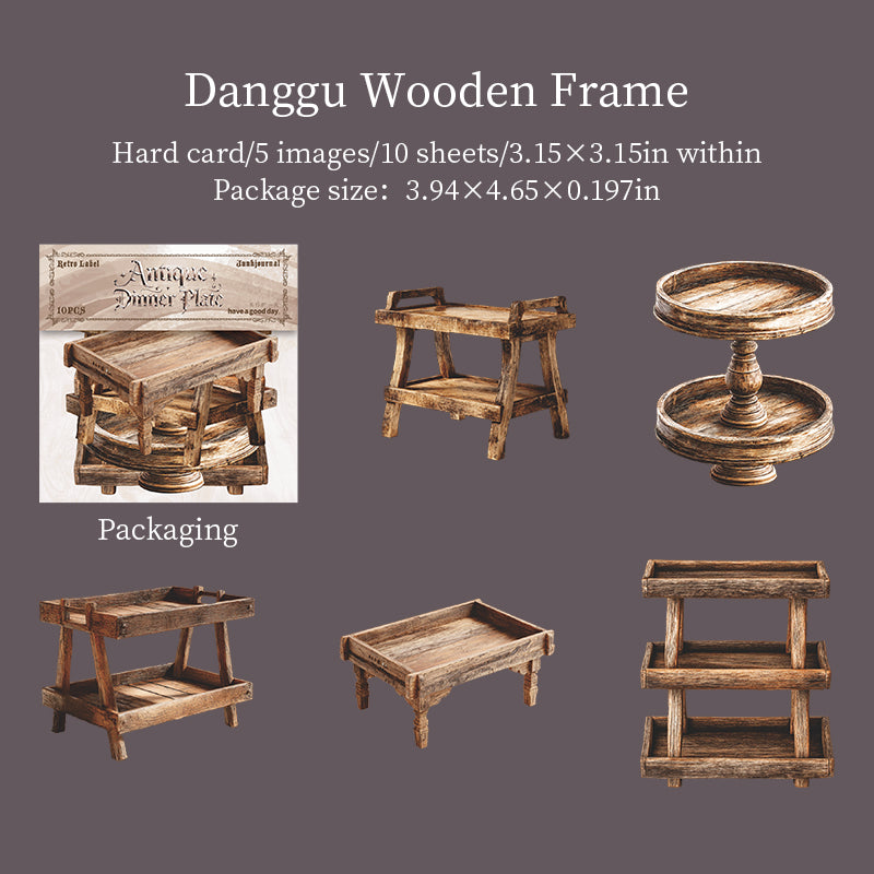 1205 Antique dinner plate cardstock sticker -10Pcs each pack