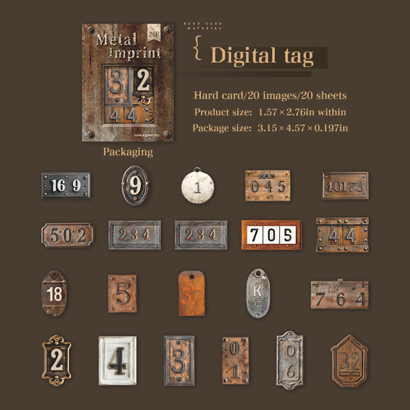 1016 Vintage cardstock sticker -20Pcs each pack