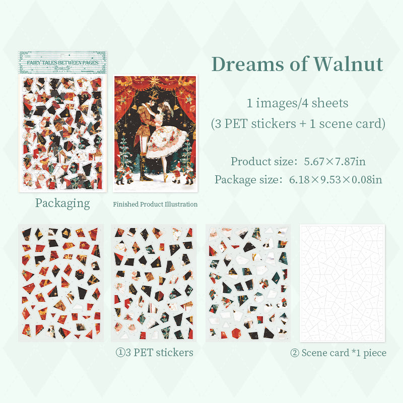 Fairy Tales Between Pages White Card & PET Sticker -4pcs each pack