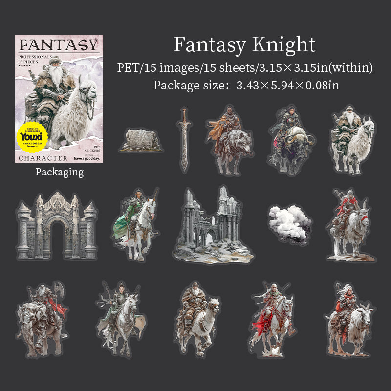 0623 Vintage figure PET Stickers -15Pcs each pack