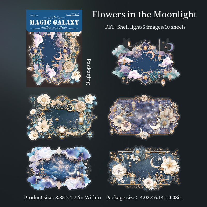 0923 Magic galaxy PET Sticker -10Pcs each pack