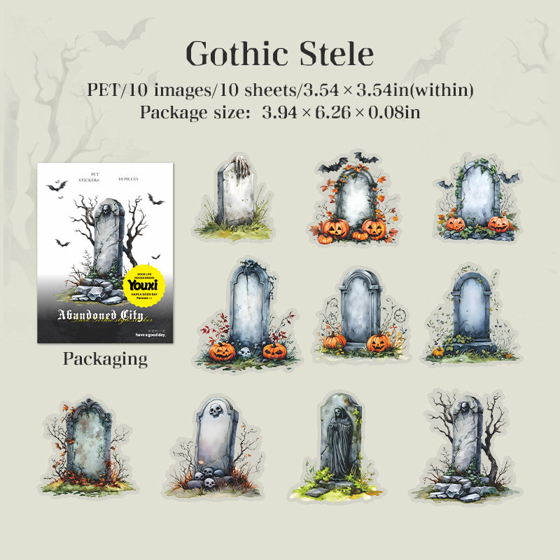260112 Abandoned City PET Stickers -10Pcs each pack