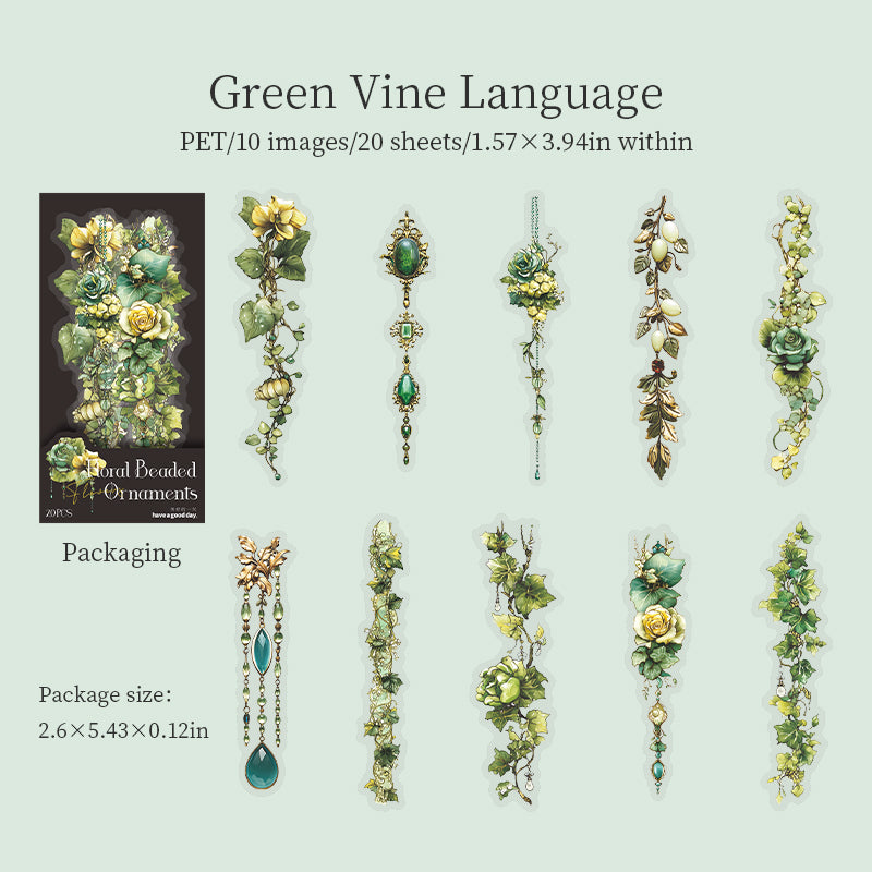 260102 Flowers PET sticker -20Pcs each pack