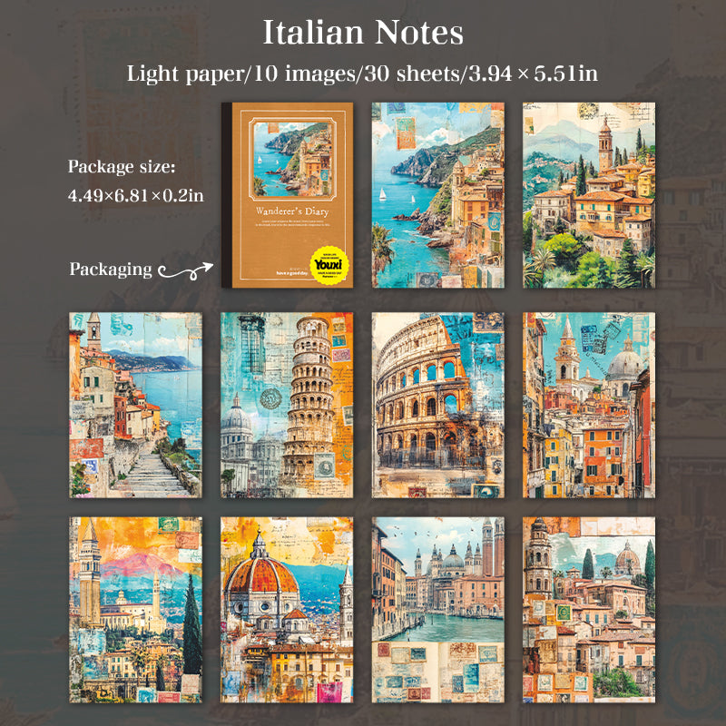 0521 Wanderer's diary Series Paper -30Pcs each pack
