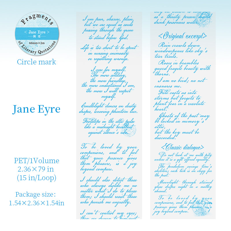 0826 Text fragments PET tape -6cm*2m