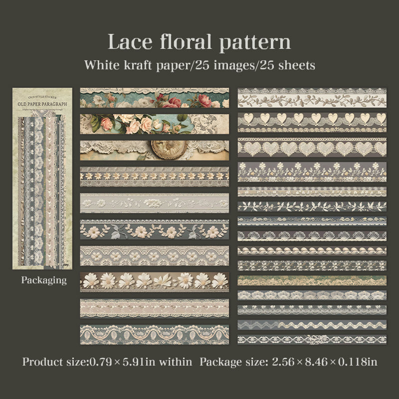 1103 Vintage Solid sticker -25Pcs each pack