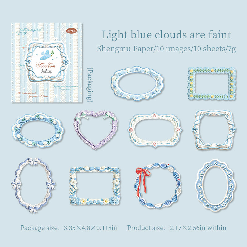 Frame Collection Paper Embossed Sticker -10Pcs each pack