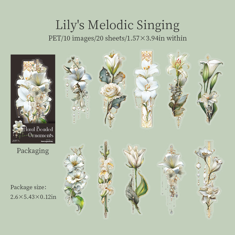 260102 Flowers PET sticker -20Pcs each pack