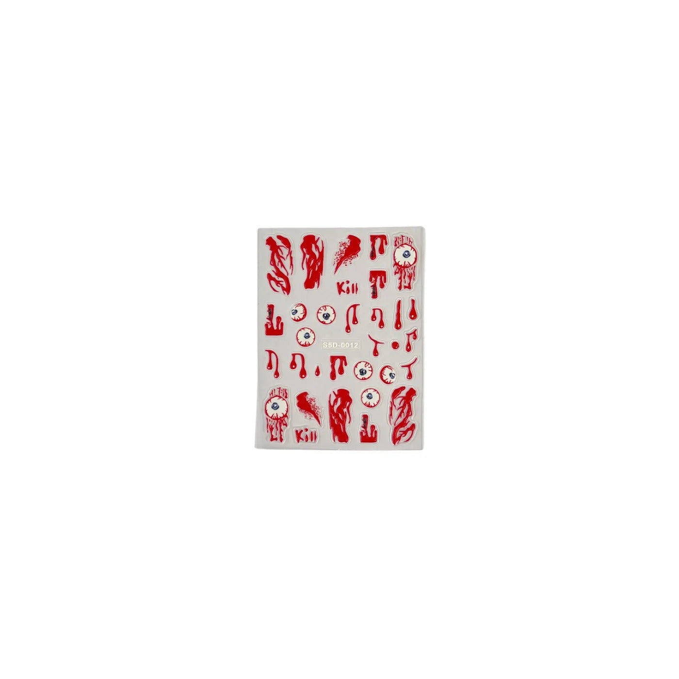 Embossed Mini Sticker M138- Blood and Eyeballs Embossed Mini sticker 1 Pcs – Goodiesforsoul