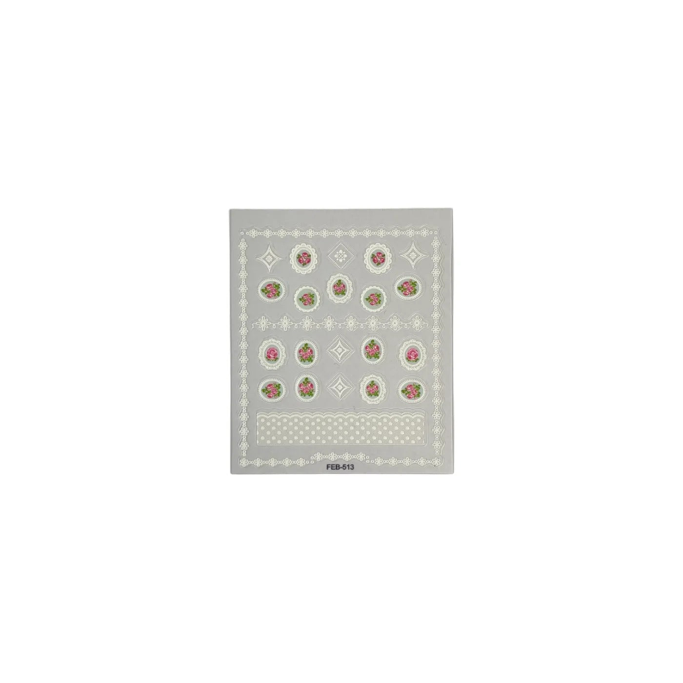 Embossed Mini Sticker M139- Lace Rose Embossed Mini sticker 1 Pcs – Goodiesforsoul
