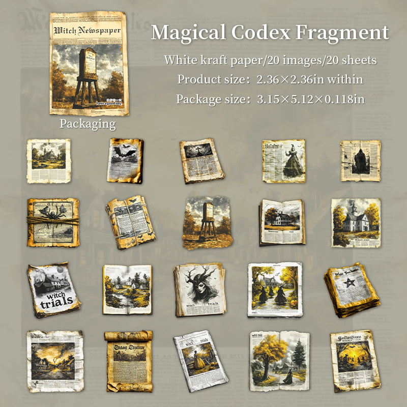1224 Witch's Newspaper Solid sticker -20Pcs each pack