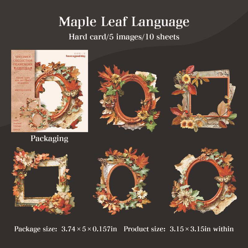 1106 Vintage frame die cut cardstock sticker -10Pcs each pack