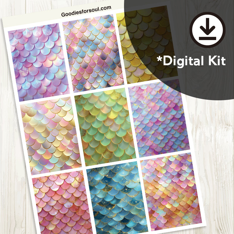 Mermaid Colorful ATC Cards, 9 Designs Included, Instant Download Digital Kit for Art
