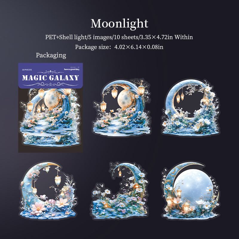 0923 Magic galaxy PET Sticker -10Pcs each pack