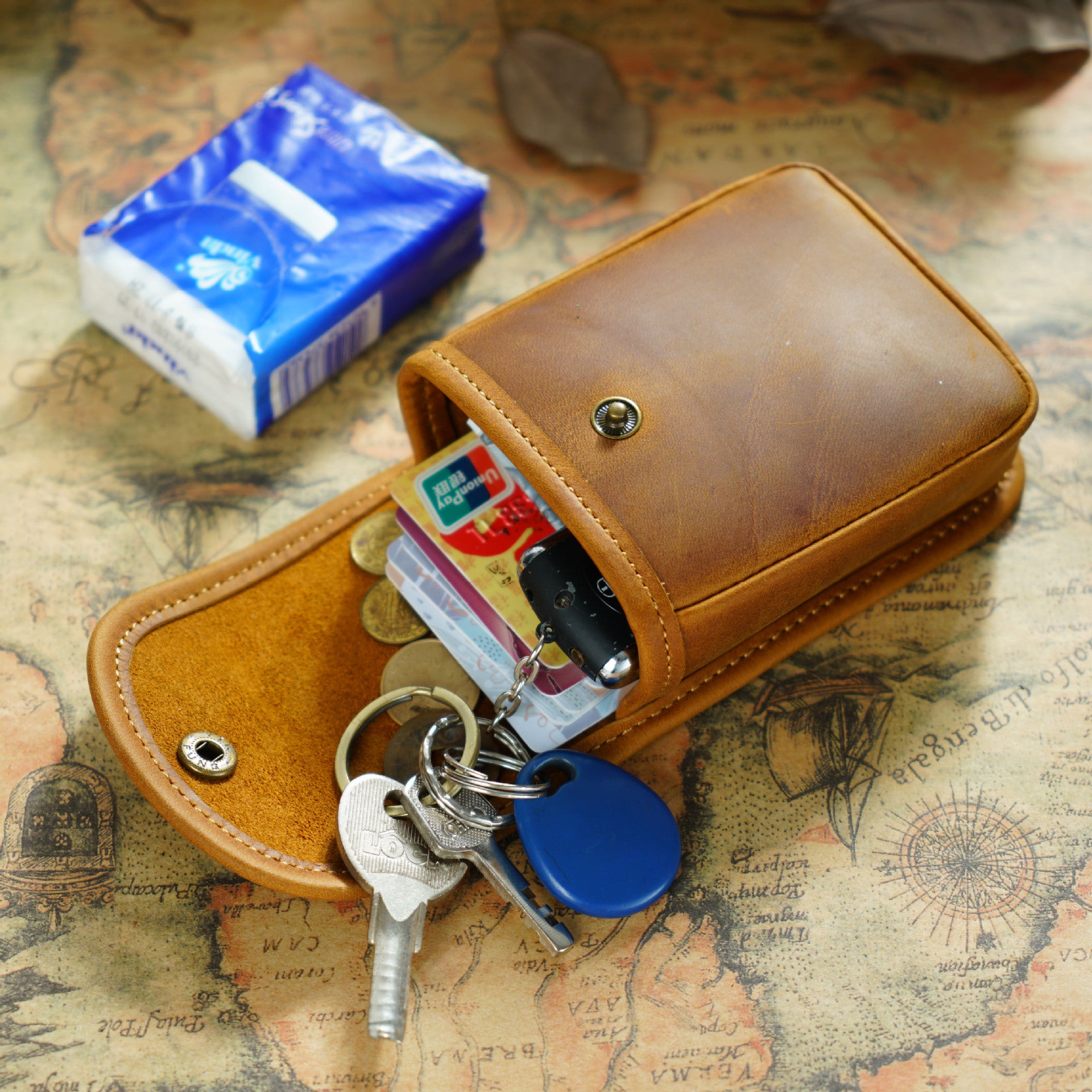 L-25- Leather vintage ATC storage bag