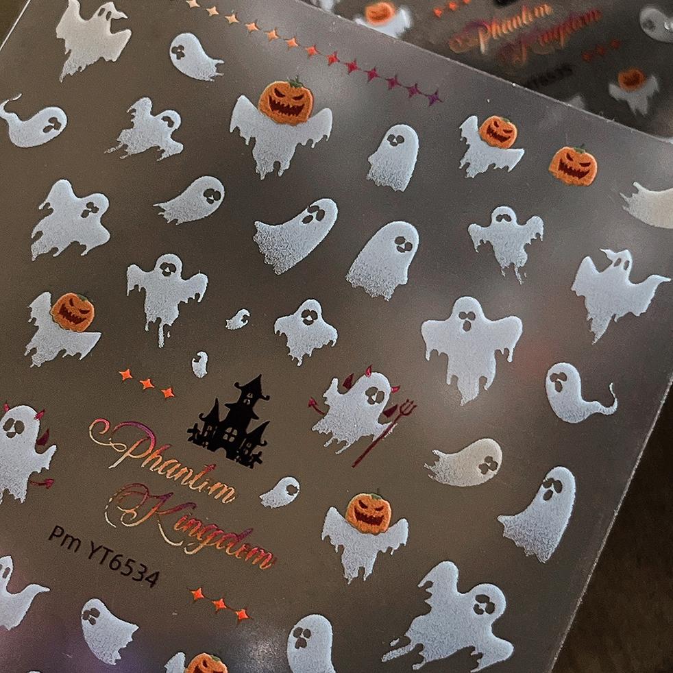 1015 M243- Halloween ghost Flat Mini sticker 1 Pcs