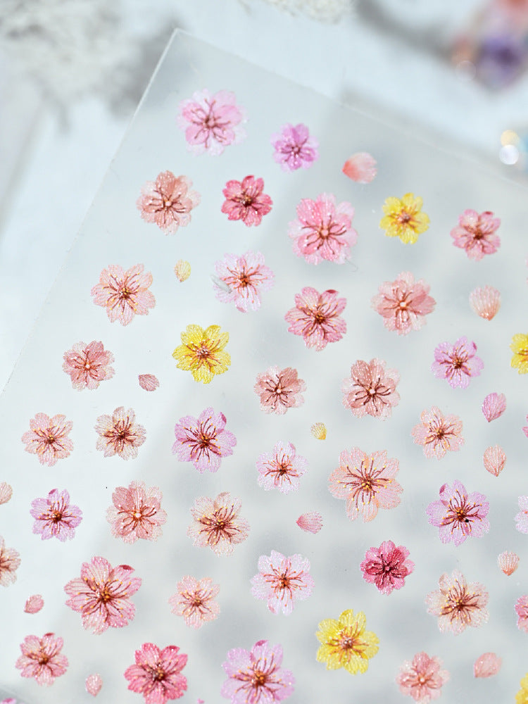 0913 M210- Dried flower Embossed Mini sticker 1 Pcs