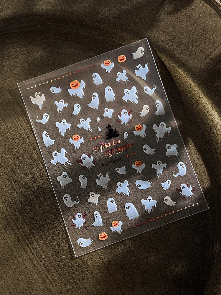 1015 M243- Halloween ghost Flat Mini sticker 1 Pcs