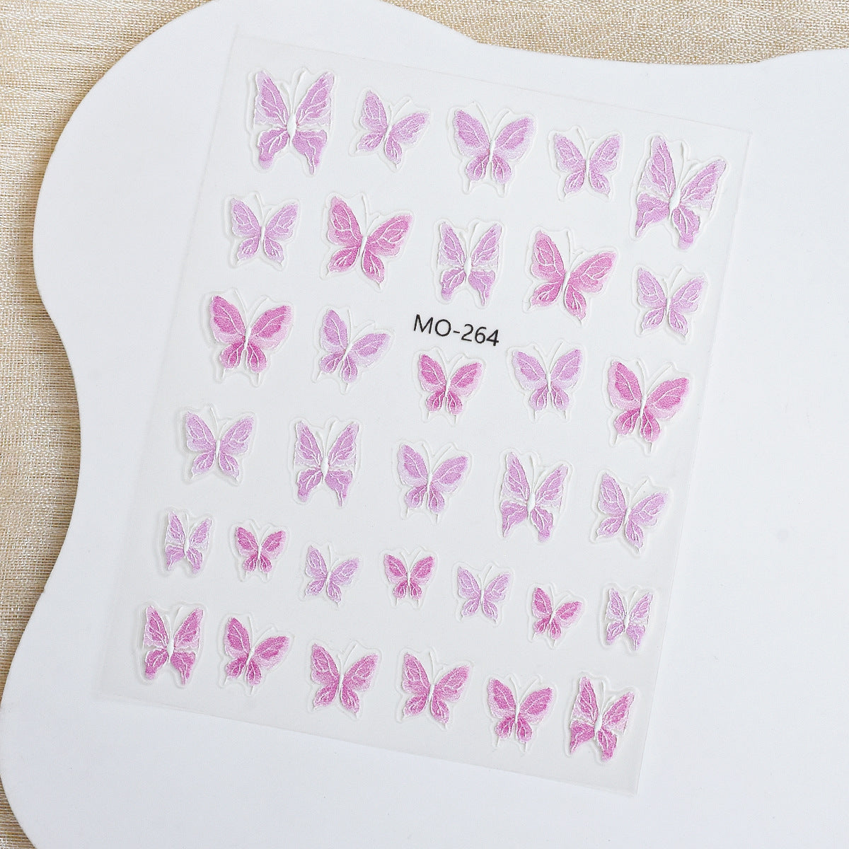 M-81- Pink Butterfly Embossed Mini sticker 1 Pcs