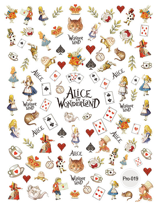 M-70- Alice in wonderland Embossed Mini sticker 1 Pcs