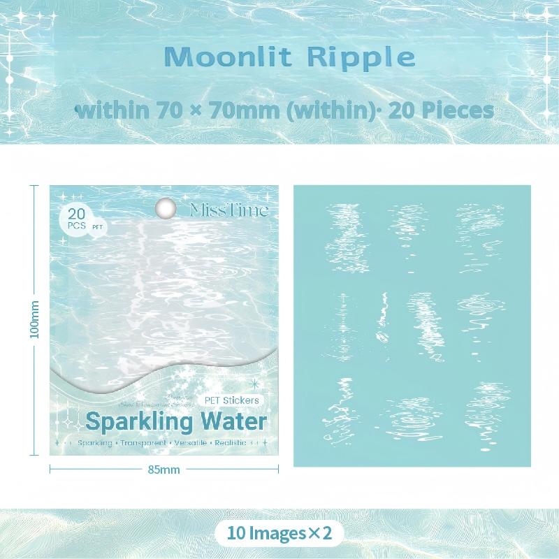 0927 Water ripples PET Sticker -20Pcs each pack