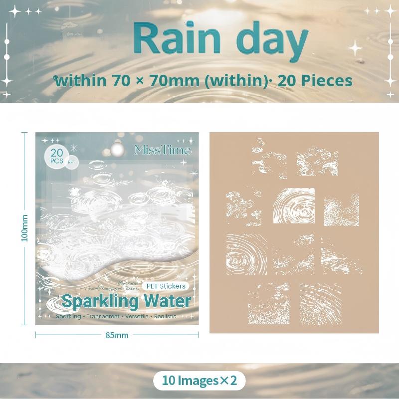 0927 Water ripples PET Sticker -20Pcs each pack