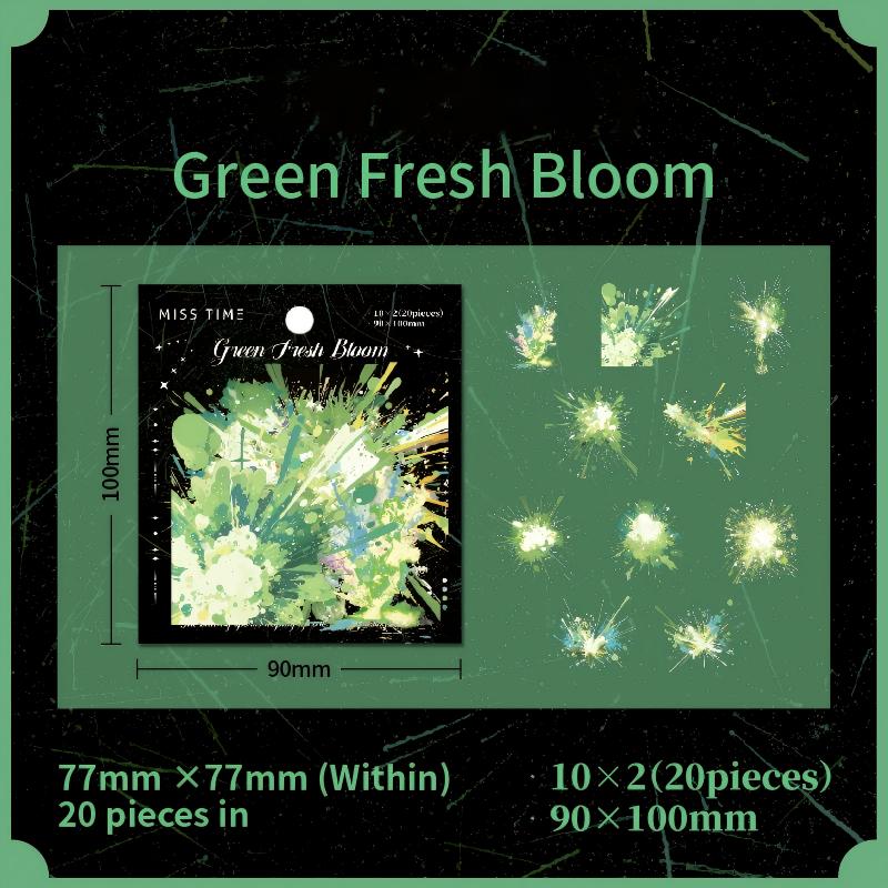 1020 Blooming fireworks PET sticker -20Pcs each pack