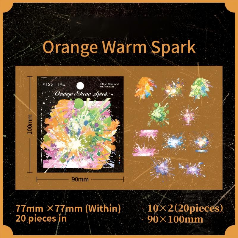 1020 Blooming fireworks PET sticker -20Pcs each pack