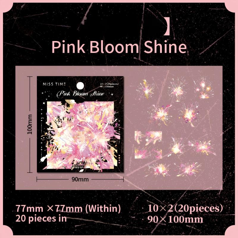 1020 Blooming fireworks PET sticker -20Pcs each pack