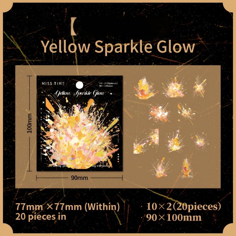 1020 Blooming fireworks PET sticker -20Pcs each pack
