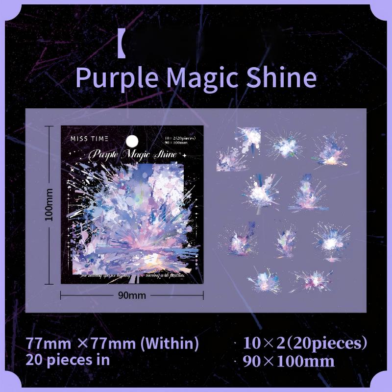 1020 Blooming fireworks PET sticker -20Pcs each pack